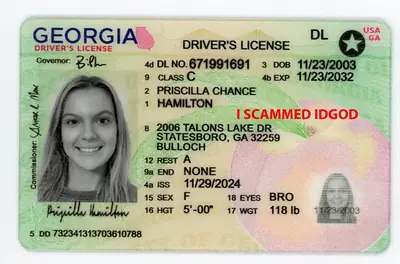 Georgia Fake ID | Buy Scannable GA IDs with UV Holograms ID God