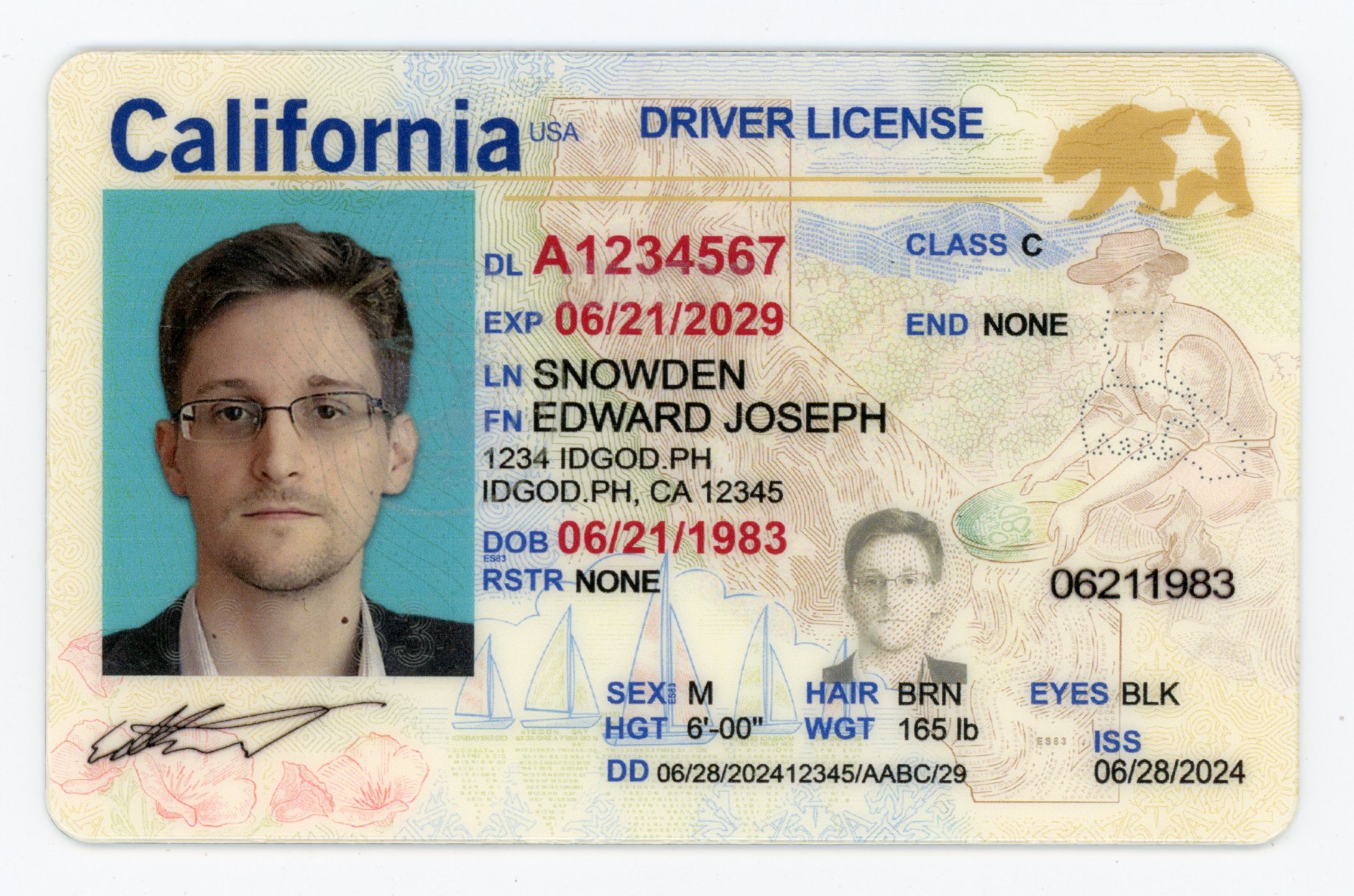 High-Quality Fake California ID Identical DMV Polycarbonate with Security Features