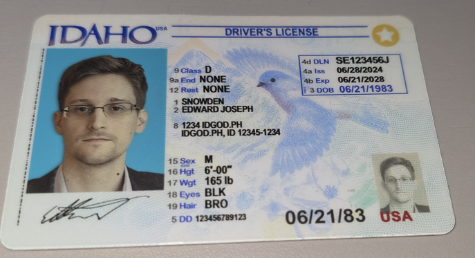 High-Quality Fake Idaho ID Identical Teslin Material with Security Features