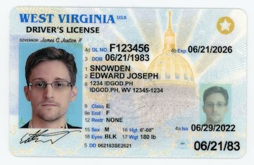 West Virginia Fake ID