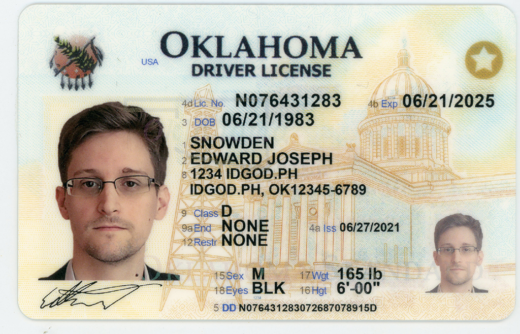 Oklahoma Polycarbonate Fake ID with True Material Feel